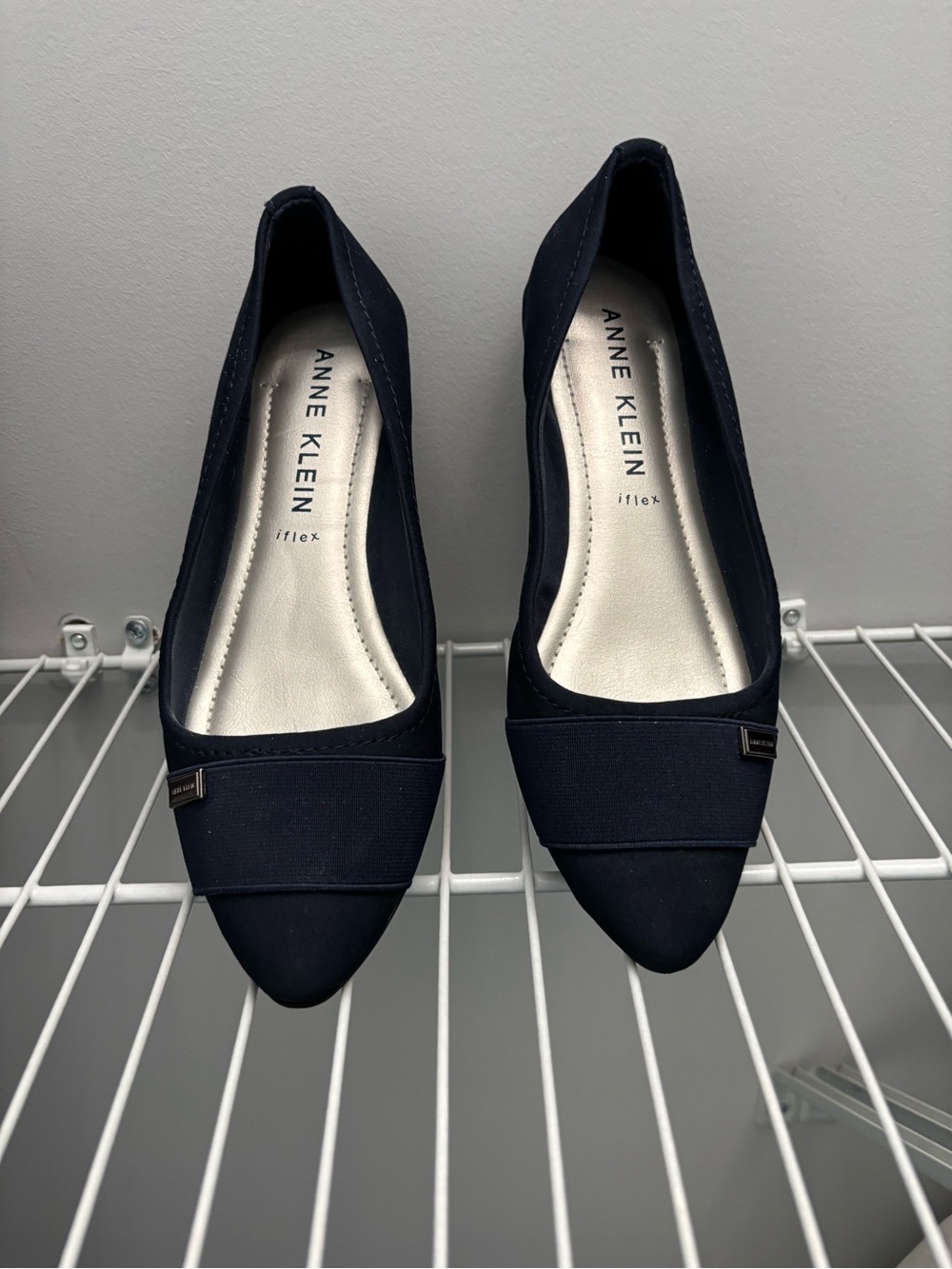 Anne Klein Dark Navy Pointed Toe Flats